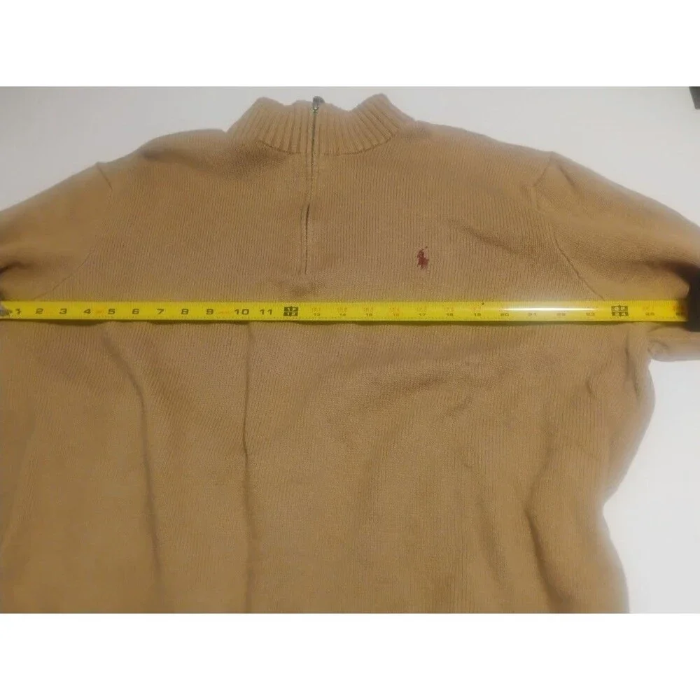 RALPH LAUREN POLO MENS 2XLB HEAVY 100% KNIT COTTON TURTLE NECK ¼ ZIP SWEATER